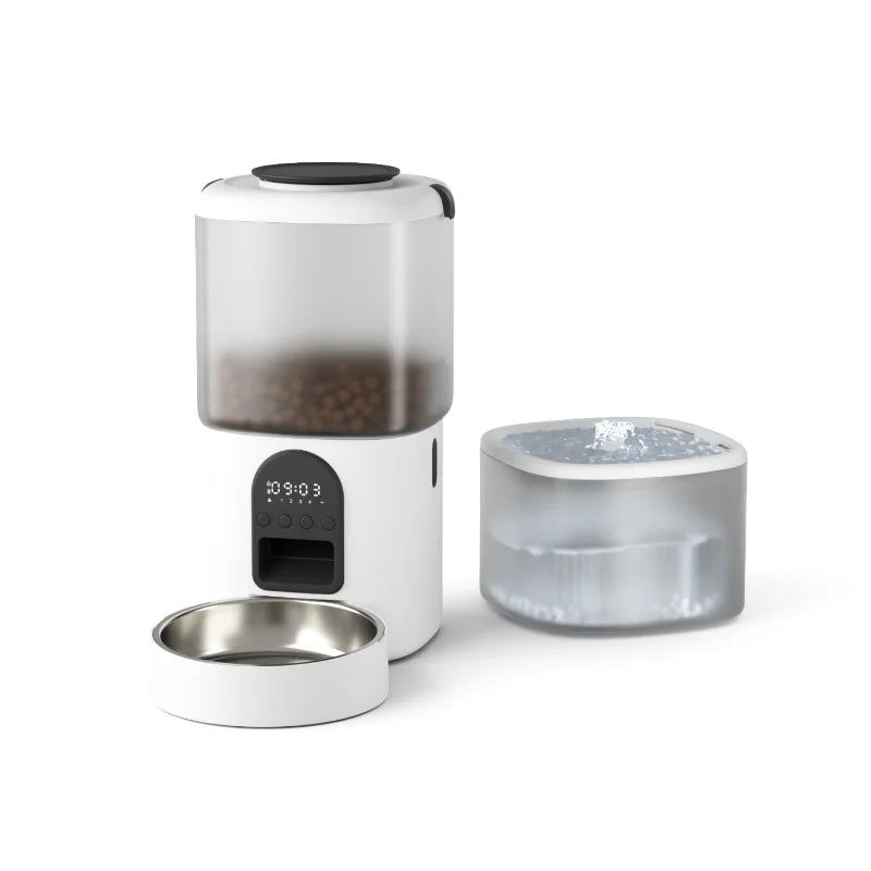 Pet Products Supplier 2 In 1 Pet Water Drinking Fountain Dog Food Bowl Wifi Smart Automatic Cat Pet Feeder With Camera